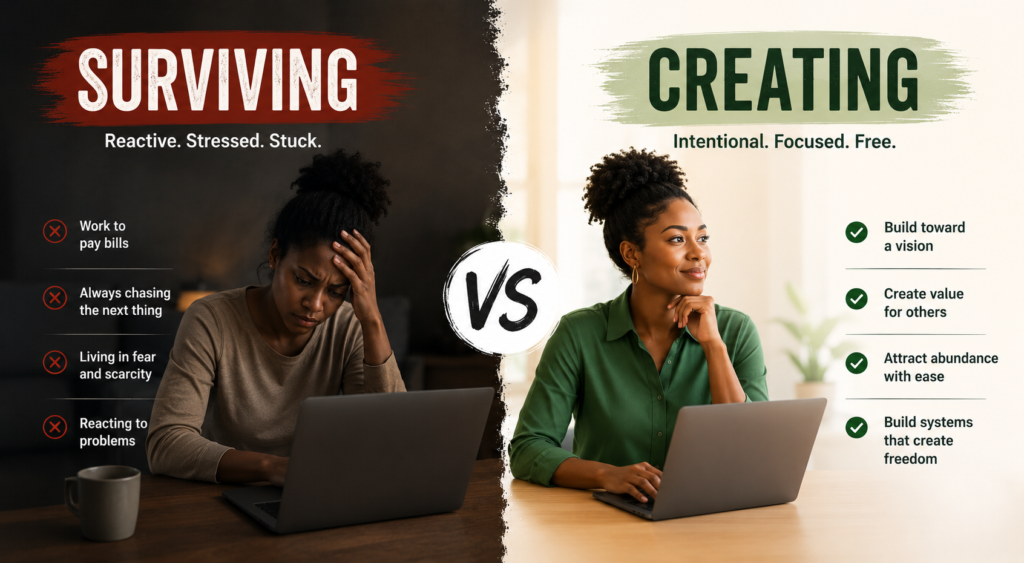 survival mode vs creation mode for building wealth